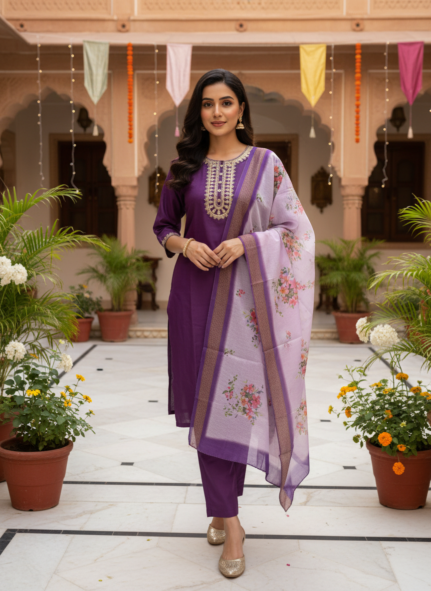 Rayon Slub 3 Piece Suit D3P-1