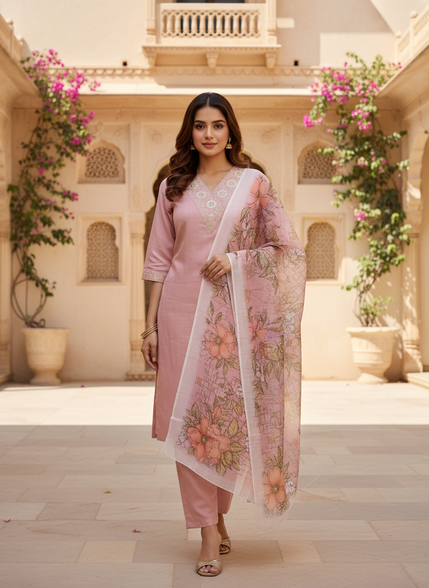 Rayon Slub 3 Piece Suit D3P-27