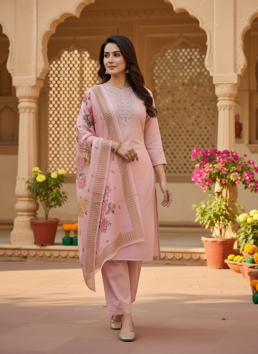 Rayon Slub 3 Piece Suit D3P-25