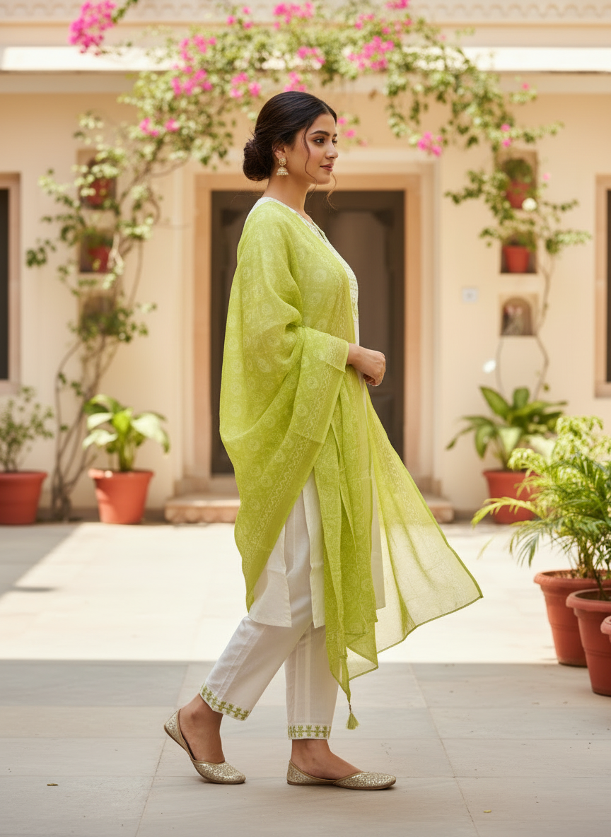 Rayon Slub Sequence Embroidery Suit D3P-7
