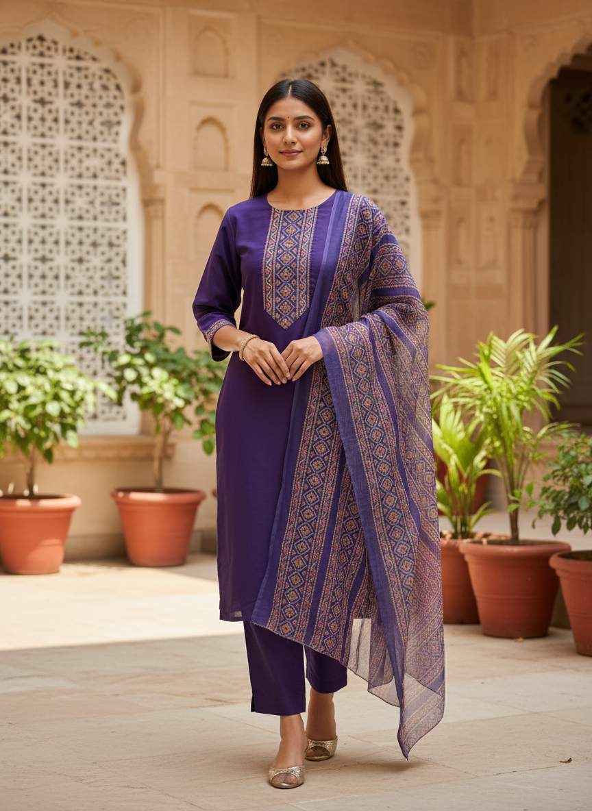 Rayon Slub 3 Piece Suit D3P-17