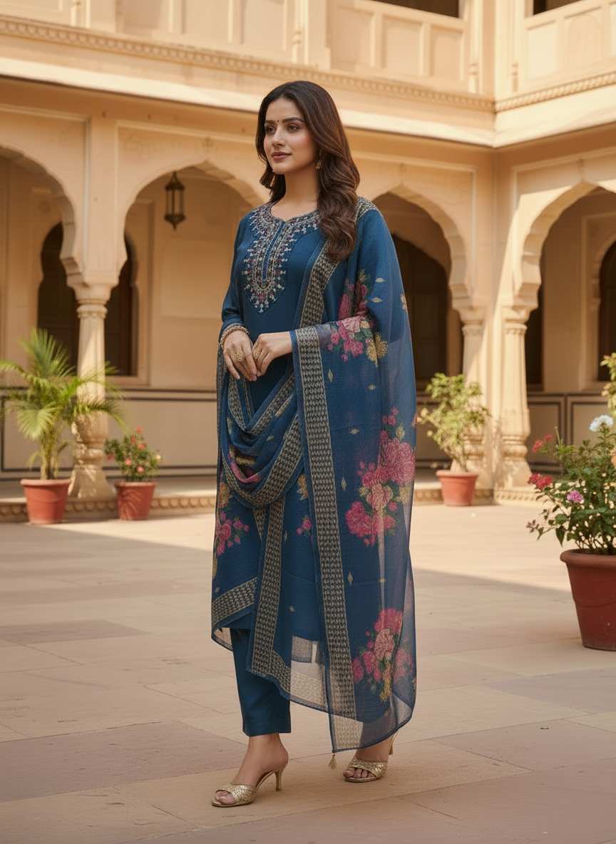 Rayon Slub 3 Piece Suit D3P-20