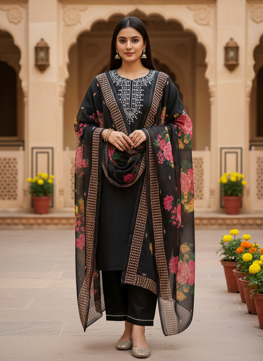 Rayon Slub 3 Piece Suit D3P-19