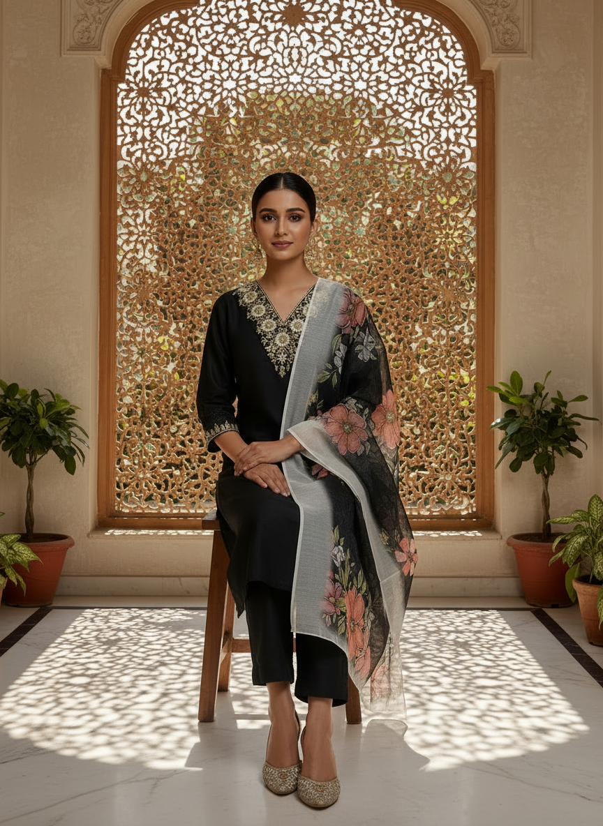 Rayon Slub 3 Piece Suit D3P-28