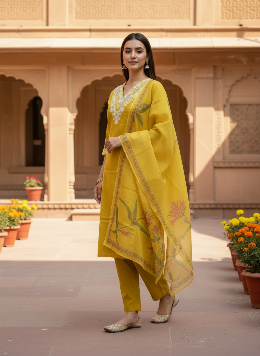 Rayon Slub 3 Piece Suit D3P-30