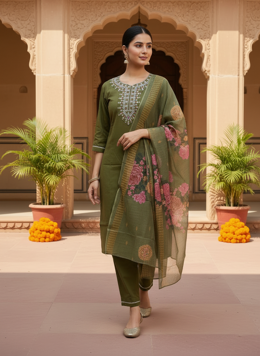 Rayon Slub 3 Piece Suit D3P-22