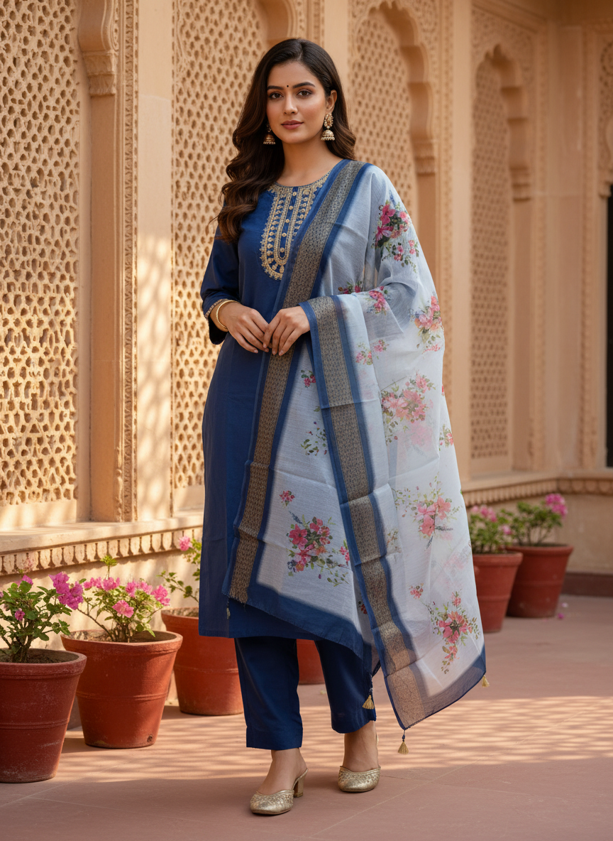 Rayon Slub 3 Piece Suit D3P-2