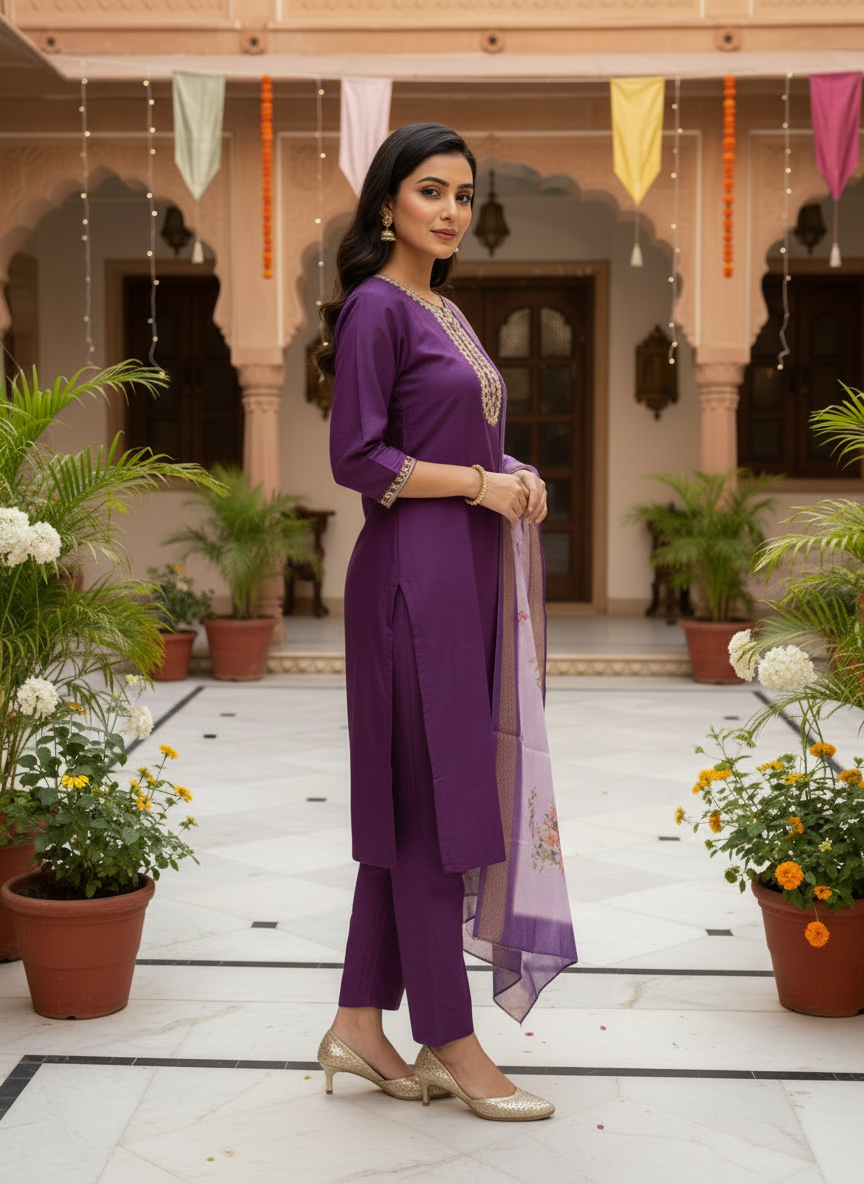 Rayon Slub 3 Piece Suit D3P-1