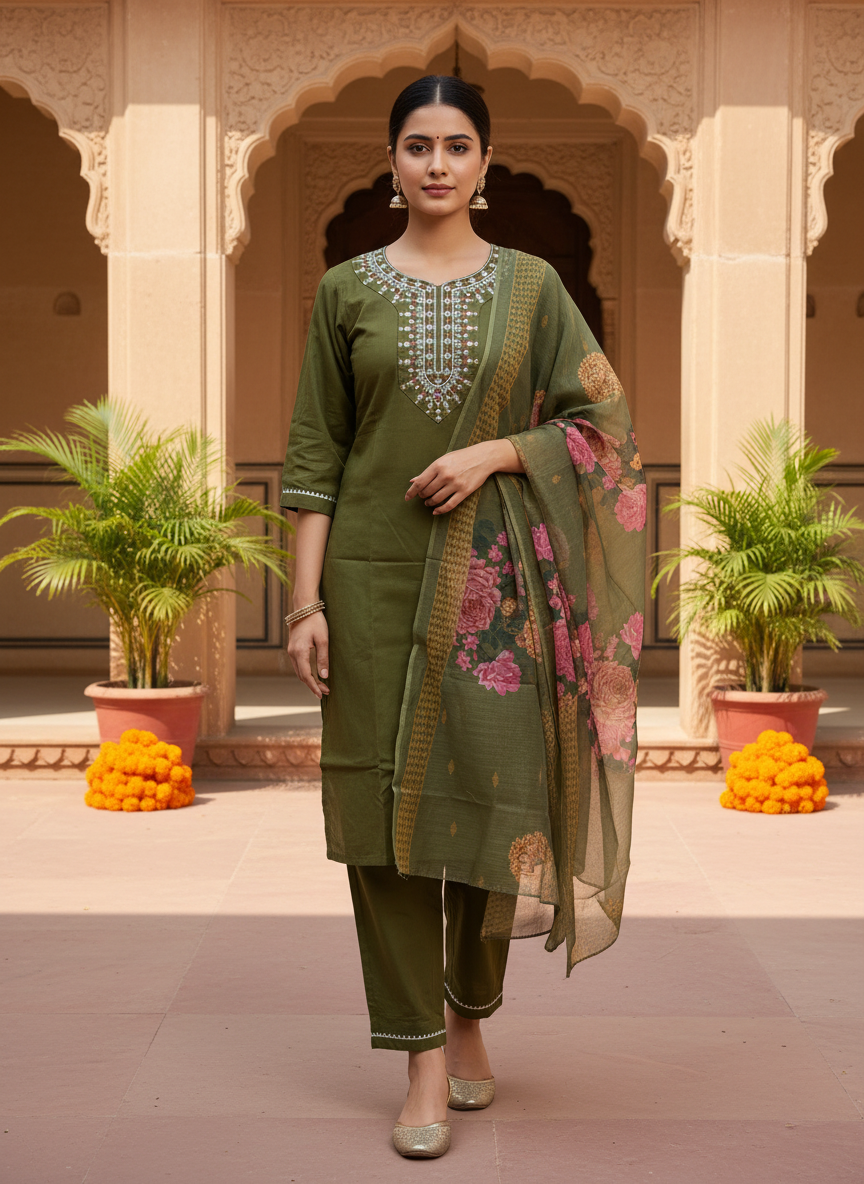 Rayon Slub 3 Piece Suit D3P-22