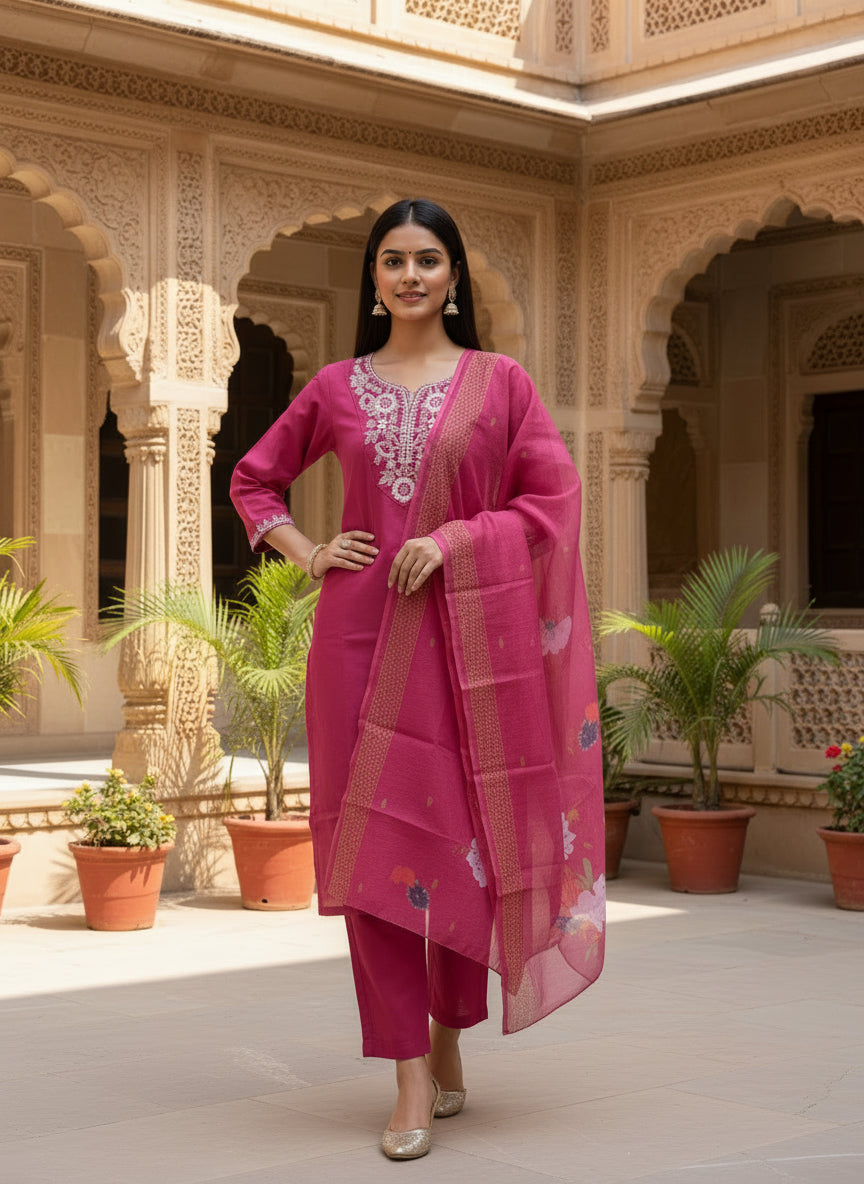 Rayon Slub 3 Piece Suit D3P-33