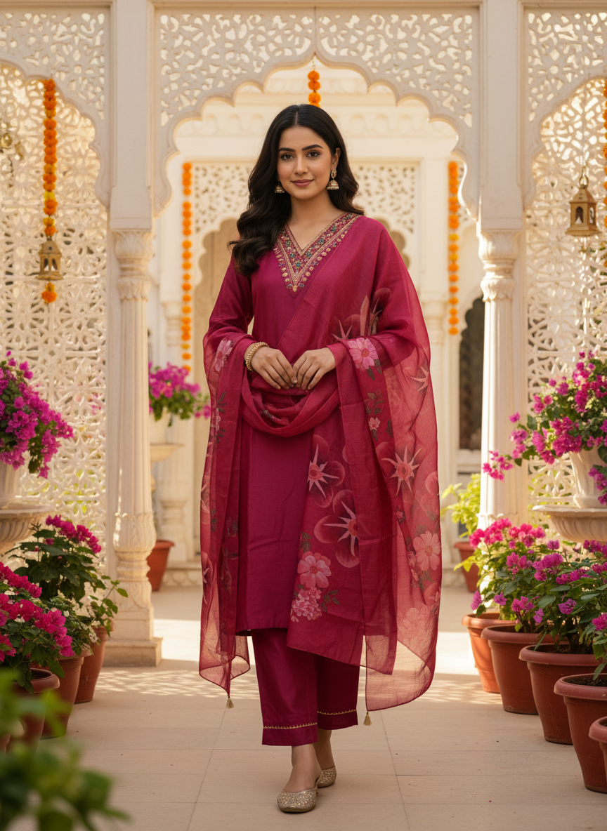 Rayon Slub 3 Piece Suit D3P-4