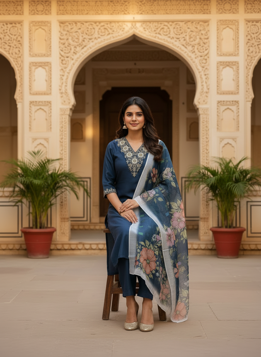 Rayon Slub 3 Piece Suit D3P-26