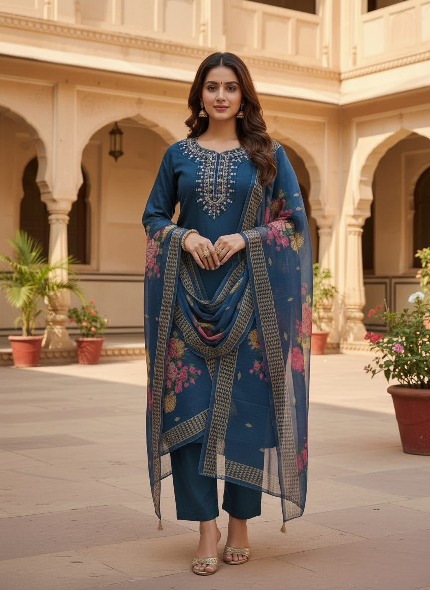 Rayon Slub 3 Piece Suit D3P-20